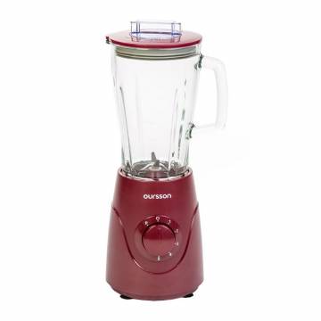 Blender Oursson BL0610G/DC , 550 W, 360°, 5 trepte viteza + Puls, vas sticla 1.75 L, functie autocuratare, Visiniu