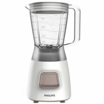 Blender Philips Daily Collection HR2052/00, 350 W, 1.25 l, 1 viteza, Pulse, Alb