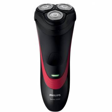Aparat de ras Philips Series 1000 S1310/04, CloseCut, LED, Li-Ion, Negru/Rosu