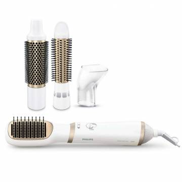 Perie cu aer cald Philips Essential Care Airstyler HP8663/00, 800 W, Ionizare, ThermoProtect, 4 accesorii, Alb