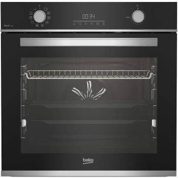 Cuptor incorporabil Beko BBIM13300XMPSEF, Electric, 72 l, Autocuratare pirolitica, FlexiCrisp, AEROperfect, RecycledNet, SteamShine Cleaning, Rafturi telescopice, SoftClose door, Grill, 3D Cooking, Clasa A+, Negru