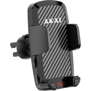 Modulator FM Akai FMT-C14BT tip suport de telefon, Bluetooth, USB, Negru