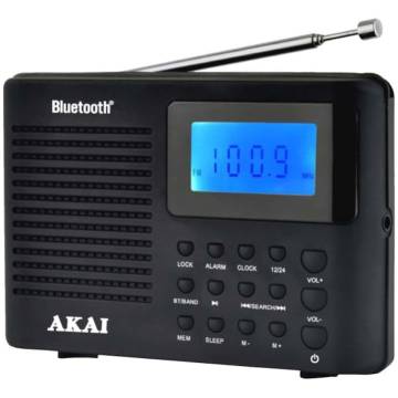 Radio portabil Akai APR-400, Bluetooth, AM/FM Radio, Negru