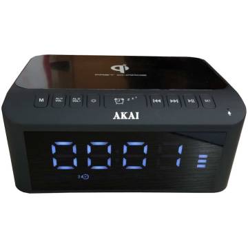 Radio cu ceas Akai ACRB-1000, Bluetooth, AM/FM Radio, Negru