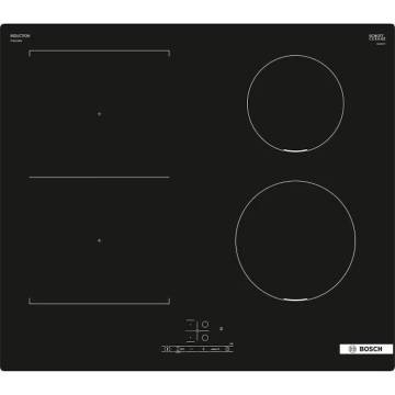Plita incorporabila cu inductie BOSCH SER4 PVS611BB6E, 60 cm, 4 arzatoare, QuickStart, Sticla, Negru
