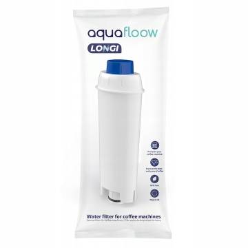 Kit intretinere aparat cafea compatibil cu DeLonghi Dinamica, Aquafloow Longi, Alb, 5 filtre apa, Decalcificator DLSC500 500ml