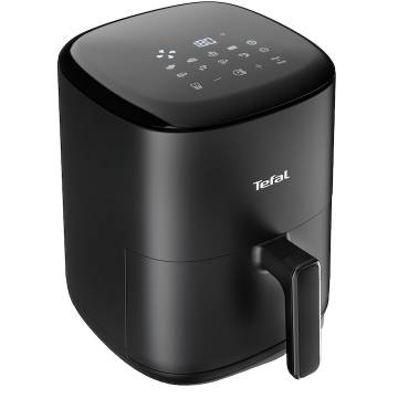Friteuza cu aer cald Tefal Easy Fry Compact EY1458, 1300W, 10 programe, capacitate 3L, ecran tactil, vas detasabil antiaderent, oprire automata, negru