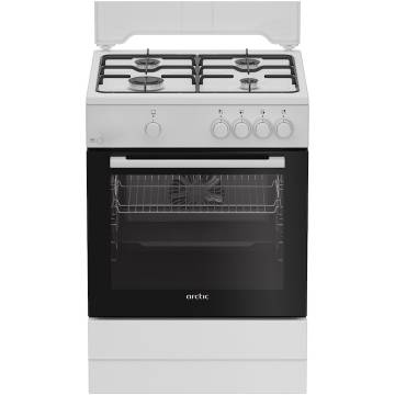 Aragaz Arctic ABGM6600L, Gaz, 4 arzatoare, Safety Plus, Arzatoare cu eficienta ridicata, 60 cm, Alb
