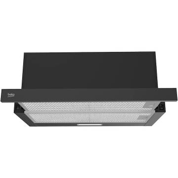 Hota incorporabila telescopica Beko HNT61520BH, 574 mc/h, Filtru metalic, 60 cm, Negru