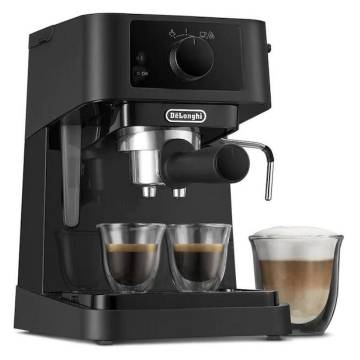 Espressor manual DeLonghi Stilosa EC230.BK, 1l, 1100W, 15 bar, functia ECO, negru