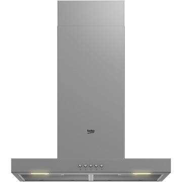 Hota incorporabila decorativa Beko BHCB61622BXH, Putere de absorbtie 613 mc/h, 3 trepte de viteza, Iluminare LED, 60 cm, Inox