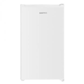 Frigider Albatros FA113E, 90 litri, H 85 cm, mic, cu 1 usa si 2 rafturi, termostat reglabil, usa reversibila, iluminare interioara, picioare reglabile, clasa E, alb