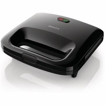 Sandwich-maker Philips Daily Collection HD2392/90, 820 W, plita de taiere si imbinare, Negru
