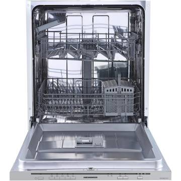Masina de spalat vase incorporabila Heinner HDW-BIM60514E++, 14 seturi, 5 programe, Control electronic, Aquastop, Display silver, Clasa E, 60 cm