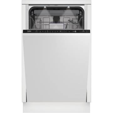 Masina de spalat vase incorporabila Beko BDIS38040A, 10 seturi, 8 programe, Clasa C, AutoDose, Motor ProSmartInverter, AutoGlassShield, SelfDry, Hygiene Intense, Sertar tacamuri, Mini 30, 45 cm