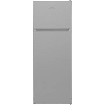 Frigider cu doua usi Heinner HF-V212SE++, 212 l, Less Frost, Clasa E, Control mecanic, Iluminare LED, H 145 cm, Argintiu