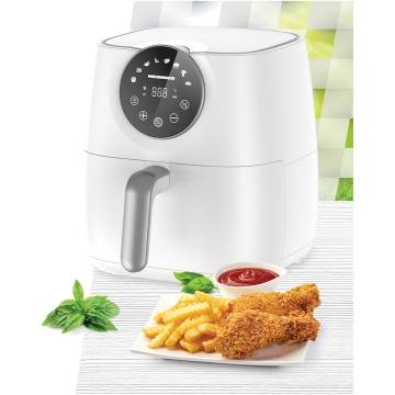 Friteuza cu aer cald Heinner Airfryer Smartfry HAF-B6WH1700, 1700w, capacitate: 5.7l, display digital cu control touch, timer 60 min, temperatura 80-200 grade, 8 programe presetate, suport teflonat detasabil, oprire automata, alb