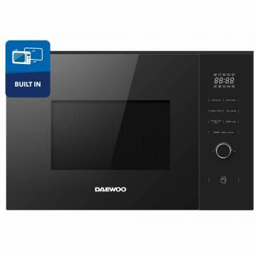 Cuptor cu Microunde Incorporabil Daewoo KOC-25GB-2 25L Putere 850W Grill 1200W Display LED Control Digital Butoane Touch 8 Programe Predefinite Negru