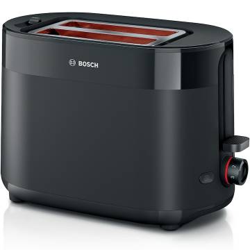 Prajitor de paine compact Bosch TAT2M123, setari pt decongelare si incalzire, suport pt incalzire chifle; high lift; oprire automata; rumenire uniforma; fara BPA pt elemente plastic; Negru