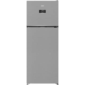 Frigider cu doua usi Beko B3RDNE504HXB, 477 l, No Frost, HarvestFresh, Display, AeroFlow, XXL Bottle holder, Clasa E, H 186,5 cm, Metal Look