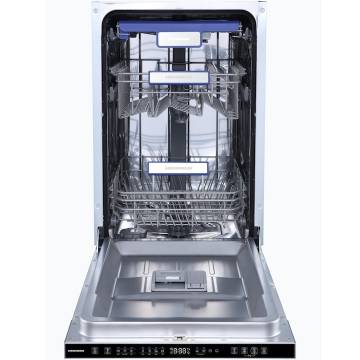 Masina de spalat vase incorporabila Heinner HDW-BIM45710AD+++, 10 seturi, 7 programe, Display LED, Auto-door opening, Aquastop, Clasa D, 45 cm