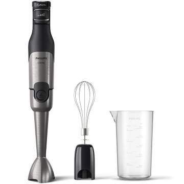 Mixer vertical Philips HR2682/00Seria 5000, 1200 W, Tehnologie SpeedTouch, Aparatoarea împotriva stropirii pentru lama, Indicator de viteză cu LED, Accesoriu tel, negru/argintiu