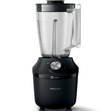 Blender Philips HR2191/01 Seria 3000, Sistem ProBlend, capacitate maxima 2L, capacitate efectiva 1.25L, 2viteze + impuls, zdrobeste gheata, aplicatia NutriU pentru mai multe idei de retete, Negru