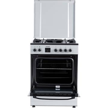 Aragar mixt Heinner HFSC-S66FDC-BIX, digital, 4 arzatoare, cuptor electric, aprindere electrica plita, timer, grill, ventilatie, 60x60, inox