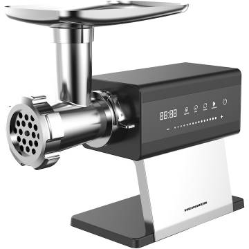 Masina de tocat Heinner Prestigechop HMG-DTSS2500, 2500W, control touch, angrenaj planetar 6 roti, accesoriu rosii, Kibbe si carnati, capacitate tocare 2.5kg/min, viteza variabila, cutit si site din inox, functie reverse, Inox