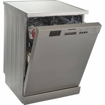 Masina de spalat vase Heinner HDW-FS6006DSA++, 12 seturi, 6 programe, Clasa A++, Control electronic, Display LED, 60 cm, Argintiu