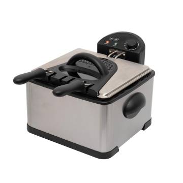 Friteuza ulei Home HGOLS4, 2000 W, max. Rezervor de ulei de 6 litri, carcasa din otel inoxidabil, 3 cosuri de prajit