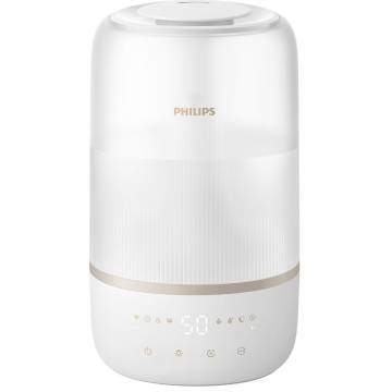 Umidificator de aer Philips seria 1000 HU1510/04, cu tehnologie ultrasonica, capacitare de umidificare 220ml/h, suprafata acoperita max. 34mp, cartus anti-calcar FY5133/00