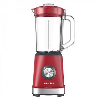 Blender Albatros BM704, Putere 700W, 2 Viteze, Functie Pulse, Lama din inox, Rosu