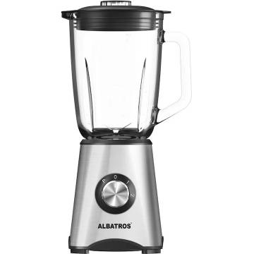 Blender Albatros BM703A, 700 W, 2 Viteze, Functie Pulse, Vas sticla 1,5L, Inox