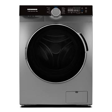 Mașină de spălat Heinner HWM-M1014IVKSA+++, 10 kg, 1400 rpm, clasa A, motor inverter, 14 programe, control tactil, afișaj digital, program rapid de 15 min, program de spălare cu abur, memorie programe favorite, argintiu