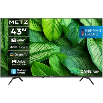 Televizor METZ LED 43MUF7000Z, 109 cm, Smart Google TV, 4K Ultra HD, Clasa F (Model 2025)