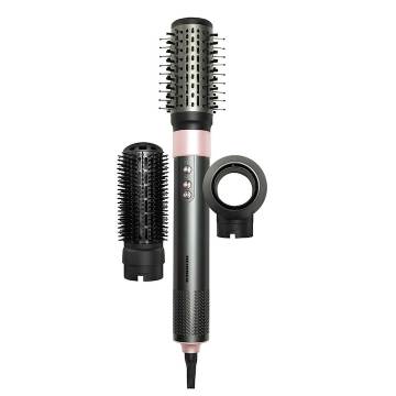 Aparat de coafat profesional Heinner HAS-Y15BLDC-GY3, Motor BLDC, 1500 W, 3 trepte de putere, 3 setari de temperatura, Ionizare, Accesorii: perie rotunda medie, perie pentru indreptare, uscator, Alb cu roz