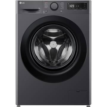 Masina de spalat rufe Slim LG F2WR508SBM, 8 kg, 1200 rpm, Clasa A, Motor Direct Drive, Smart Diagnosis, Negru