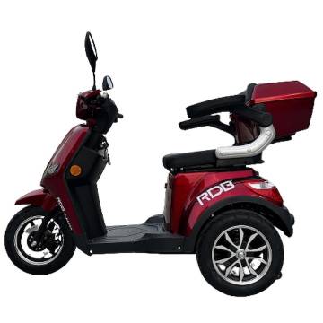 Tricicleta electrica RDB A-klass, fara permis, 25km/h, putere maximala 1200W, baterie 60V, rosu