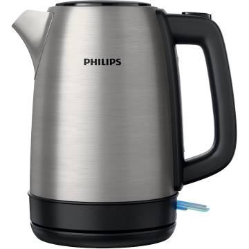 Fierbator Philips HD9350/90, 1850W, 1.7L,fara fir cu baza Pirouette 360°, Filtru cu microsita, lampa de control, sistem de siguranta impotriva incalzirii in gol, Argintiu