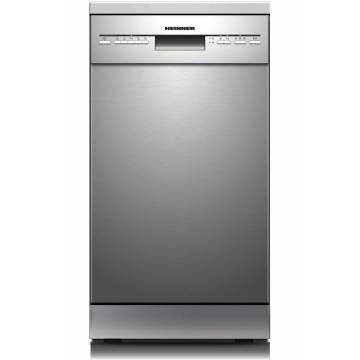 Masina de spalat vase Heinner HDW-FSM45510XE++, 10 seturi, Clasa E, Control electronic, 5 programe: intensiv, universal, eco, 90 min, rapid 30 min, Functie half load, Aquastop, Blocare acces copii, Latime 45 cm, Inox