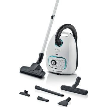 Aspirator cu sac Bosch Seria 4 BGB41HYG1H, ProHygienic, 600W, 4 l, Sistem PowerProtect, Control electronic rotativ, Alb