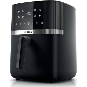 Friteuza cu aer cald Bosch MAFS2462B, 2050W, 7 programe, Capacitate 6.1 l, incalzire dubla, Touch control, afisaj digital, curatare usoara, Negru
