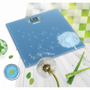 Cantar de baie Heinner HBS-BL150, sticla securizata 5mm, 150kg, display lcd, gradare: 100g, pornire/oprire automata, baterii: 1 x cr2032 (inclusa), design compact ultra slim, bleu
