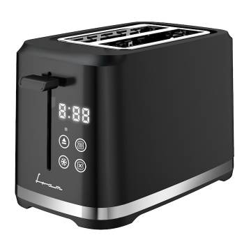 Prajitor de paine FRAM FTP-8007DBK, 800W, Capacitate 2 felii, Functii: reincalzile, decongelare, anulare, 7 niveluri de rumenire, Tavita detasabila pentru firimituri, Negru