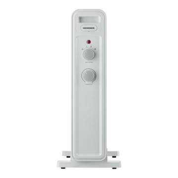 Calorifer cu ulei HEINNER HOH-M09WH-BK, 9 Elementi, 1000W/1300W/2200W, Termostat adjustabil, Protectie supraincalzire, Protectie in caz de rasturnare, Roti, Spatiu depozitare cablu, Alb cu negru