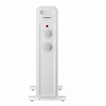 Calorifer cu ulei HEINNER HOH-M13WH-BK, 13 elementi, 1000W/1300W/2500W, Termostat adjustabil, Protectie supraincalzire, Protectie in caz de rasturnare, Roti, Spatiu depozitare cablu, Alb cu negru