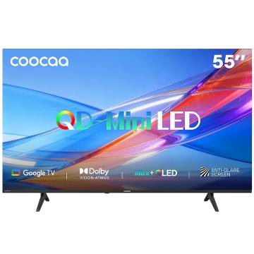 Televizor QD-MiniLED Coocaa 55CGNH70Z, 139 cm, Smart Google TV, 4K, Negru, Clasa E