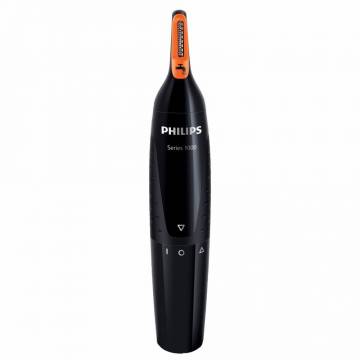 Trimmer pentru nas/urechi Philips NT1150/10, baterii, otel inoxidabil, Negru