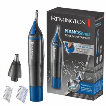 Trimmer pentru nas si urechi Remington Nano Series NE3850, 2 capete, trimmer rotativ, varfuri rotunjite, Negru